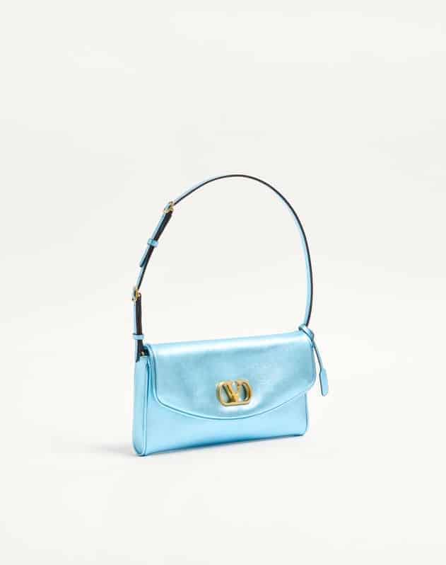 Valentino Garavani Devain Small Shoulder Bag In Laminated Nappa Leather