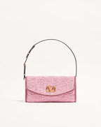 Valentino Garavani Devain Small Shoulder Bag In Cloqué Jacquard Fabric.