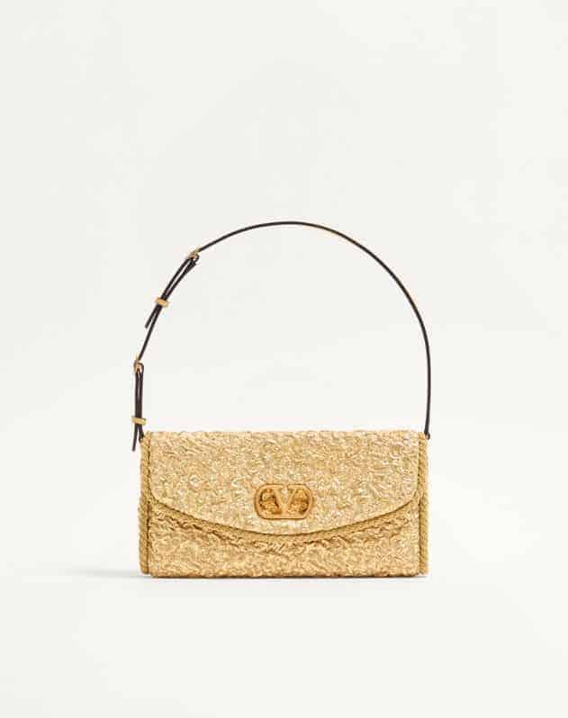 Valentino Garavani Devain Small Shoulder Bag In Cloqué Jacquard Fabric.