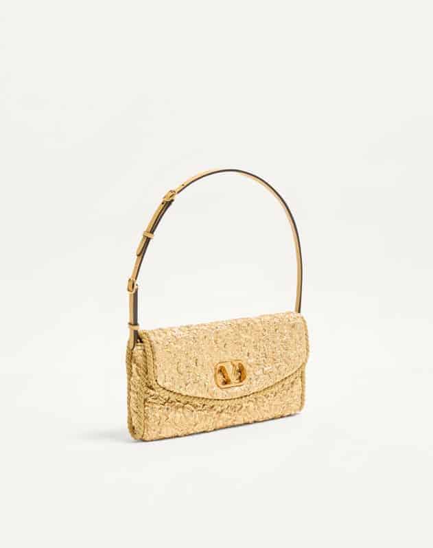 Valentino Garavani Devain Small Shoulder Bag In Cloqué Jacquard Fabric.