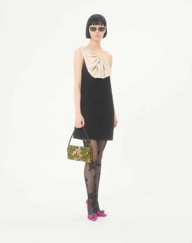 Valentino Garavani Devain Small Shoulder Bag In Jacquard Lurex Fabric