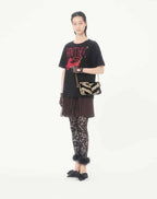 Valentino Garavani Panthea Small Shoulder Bag In Python And Suede With A Chevron Pattern