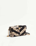 Valentino Garavani Panthea Small Shoulder Bag In Python And Suede With A Chevron Pattern