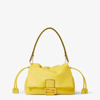 Mamma Baguette Medium Broom yellow nappa leather bag