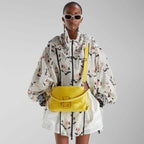 Mamma Baguette Medium Broom yellow nappa leather bag
