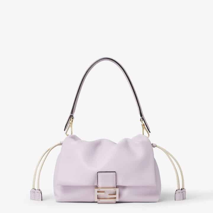 Mamma Baguette Medium Anemone purple nappa leather bag
