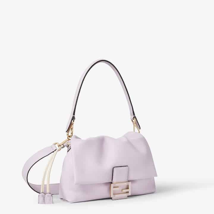 Mamma Baguette Medium Anemone purple nappa leather bag