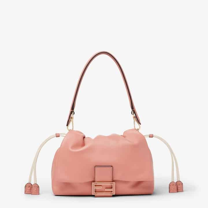 Mamma Baguette Medium Pink nappa leather bag