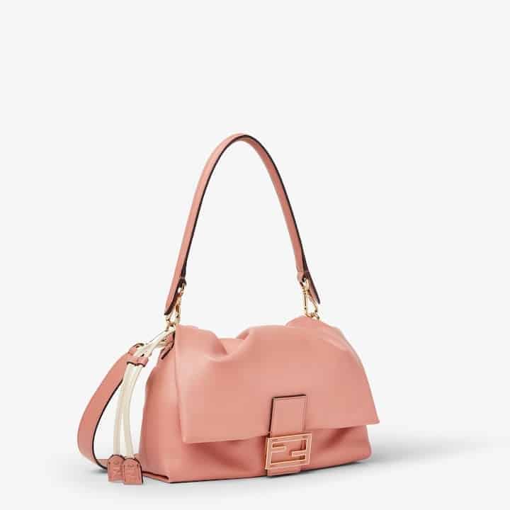 Mamma Baguette Medium Pink nappa leather bag