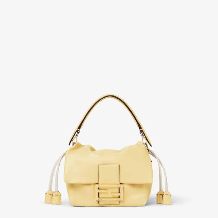 Mamma Baguette Small Light yellow nappa leather mini-bag