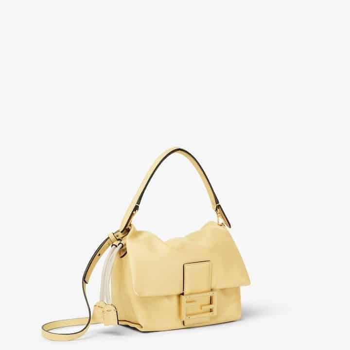 Mamma Baguette Small Light yellow nappa leather mini-bag