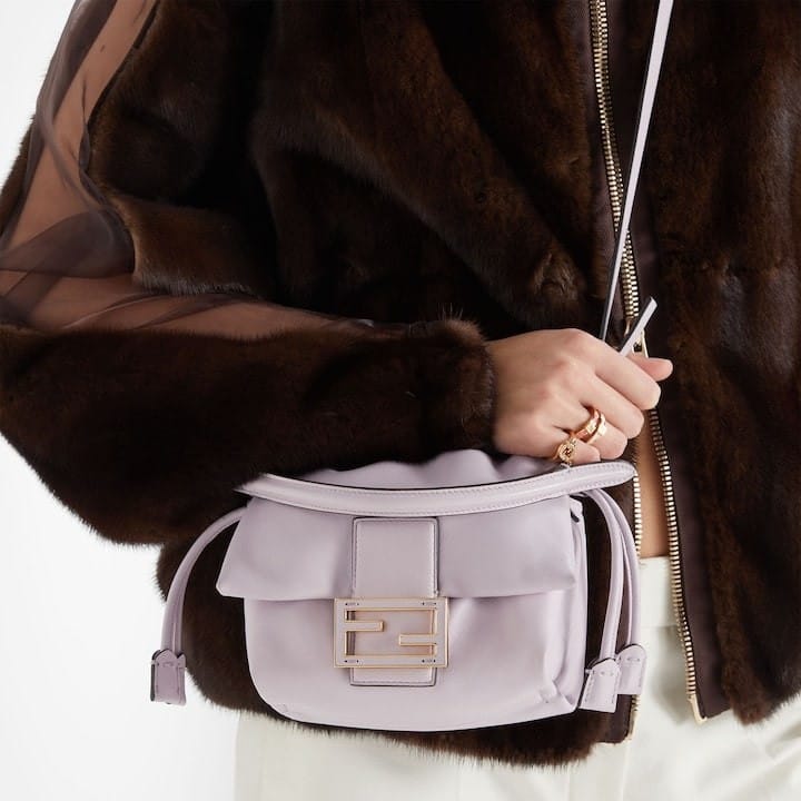 Mamma Baguette Small Anemone purple nappa leather mini-bag
