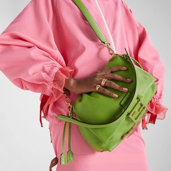 Mamma Baguette Medium Forest green nappa leather bag