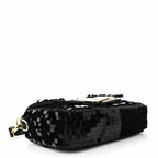 Sequin Paillettes Shiny Nappa Sex and the City Baguette Black