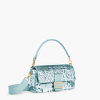 Baguette Bag embroidered with light blue sequins