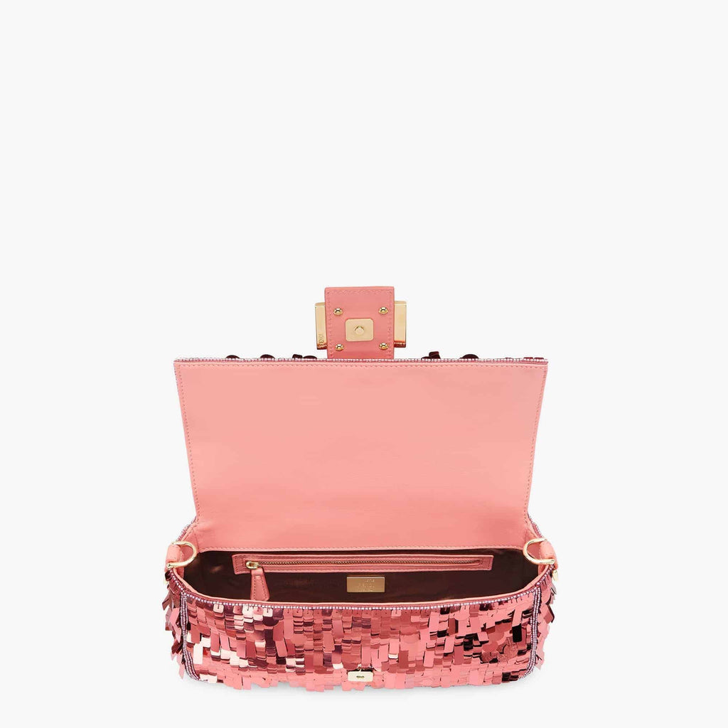 Baguette Bag embroidered with pink sequins