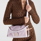 Mamma Baguette Medium Anemone purple python leather bag