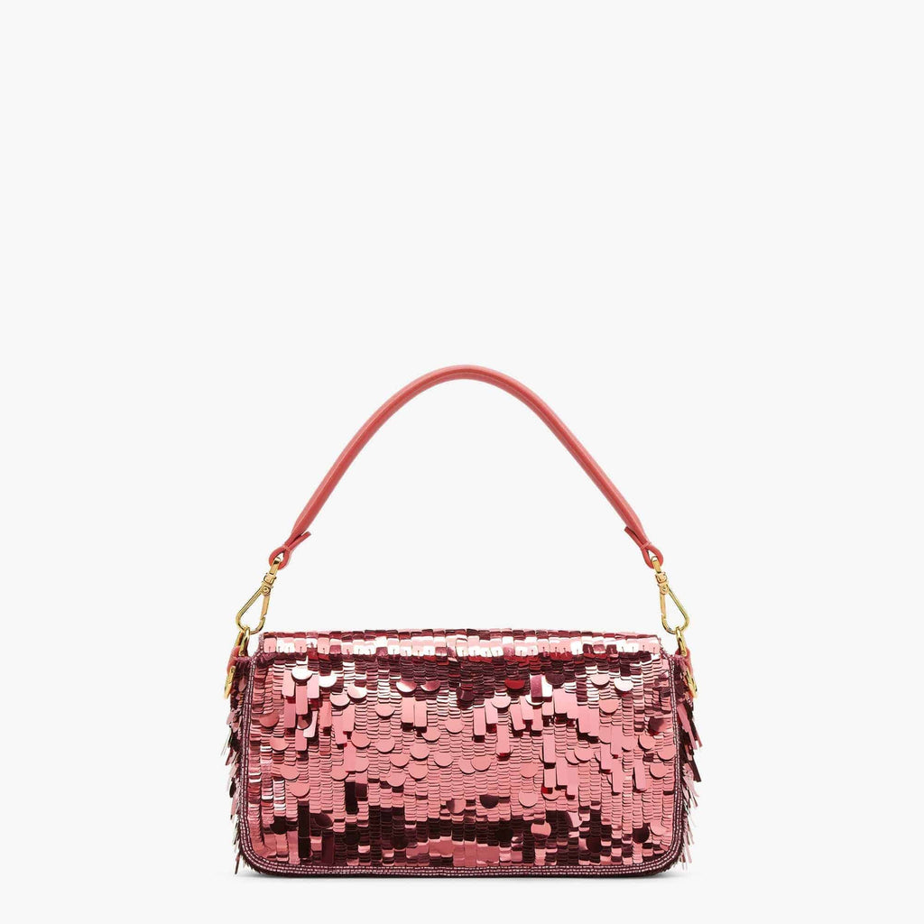 Baguette Bag embroidered with pink sequins