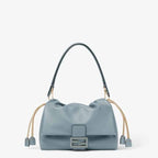 Mamma Baguette Medium Mercury blue nappa leather bag