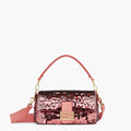 Baguette Bag embroidered with pink sequins