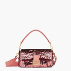 Baguette Bag embroidered with pink sequins
