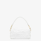 FENDI Iconic Medium Baguette Bag – White Metallic Sequin Embroidery