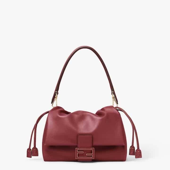 Mamma Baguette Medium Burgundy nappa leather bag