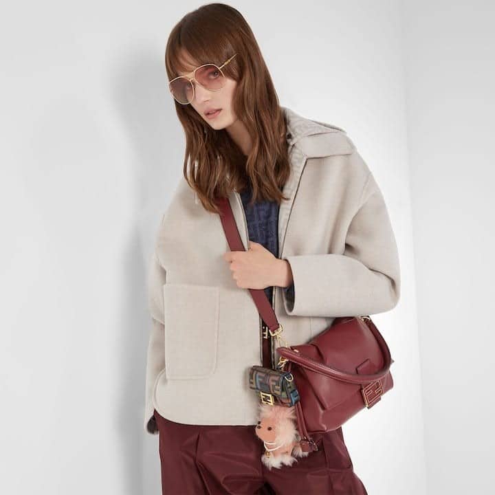 Mamma Baguette Medium Burgundy nappa leather bag