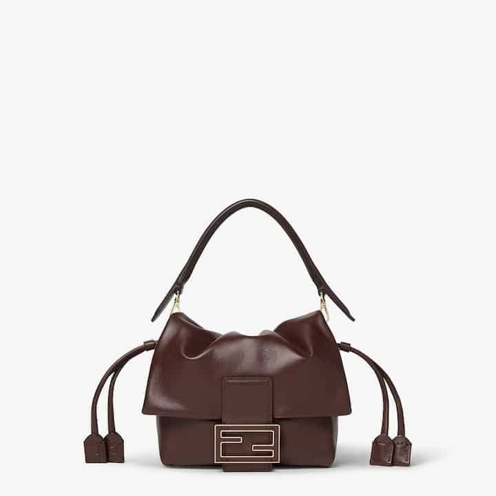 Mamma Baguette Small Mahogany brown nappa leather mini-bag
