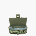 FENDI Iconic Medium Baguette Bag – Green Sequin Embroidery