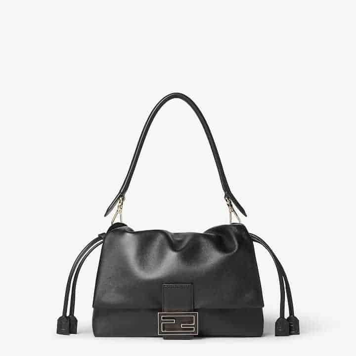 Mamma Baguette Medium Black nappa leather bag