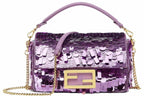 FENDI Iconic Small Baguette Bag – Pink Sequin Embroidery