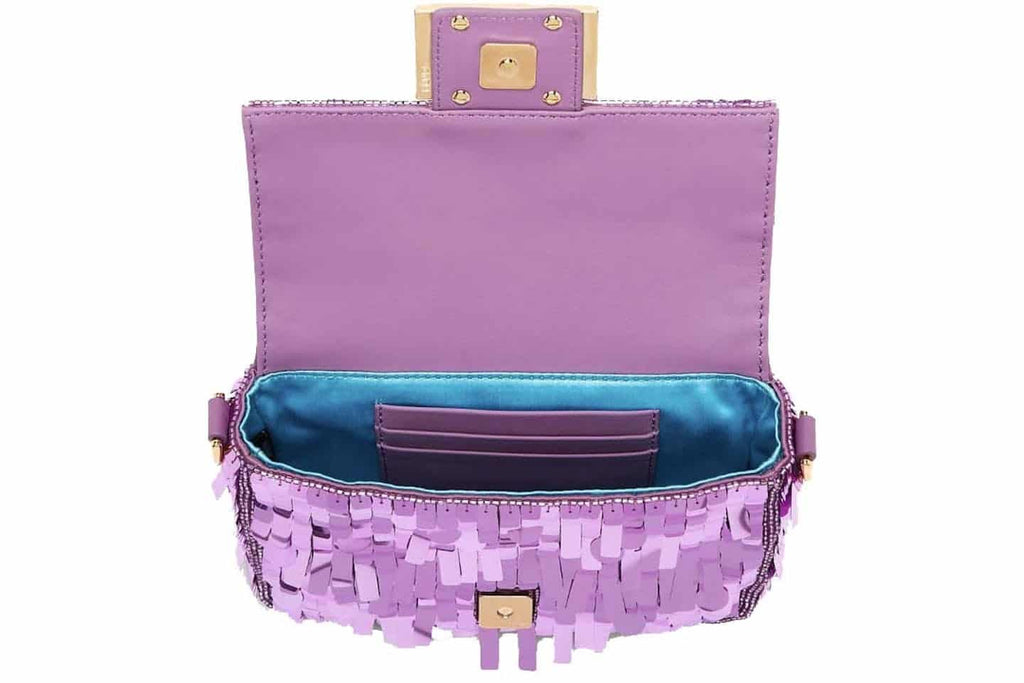 FENDI Iconic Small Baguette Bag – Pink Sequin Embroidery