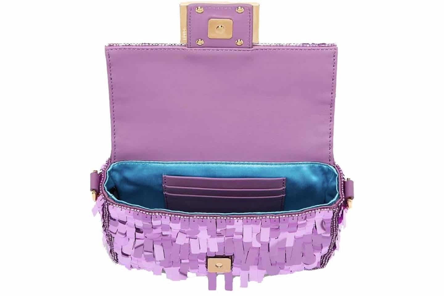 FENDI Iconic Small Baguette Bag – Pink Sequin Embroidery
