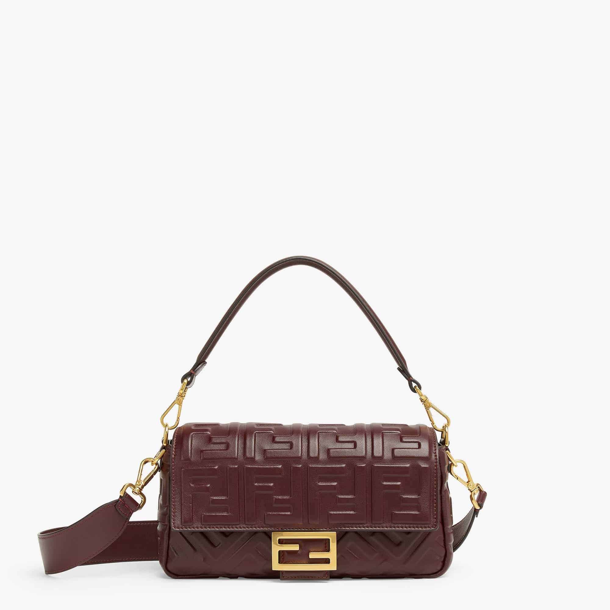 FENDI Iconic Small Baguette Bag – Burgundy Calfskin