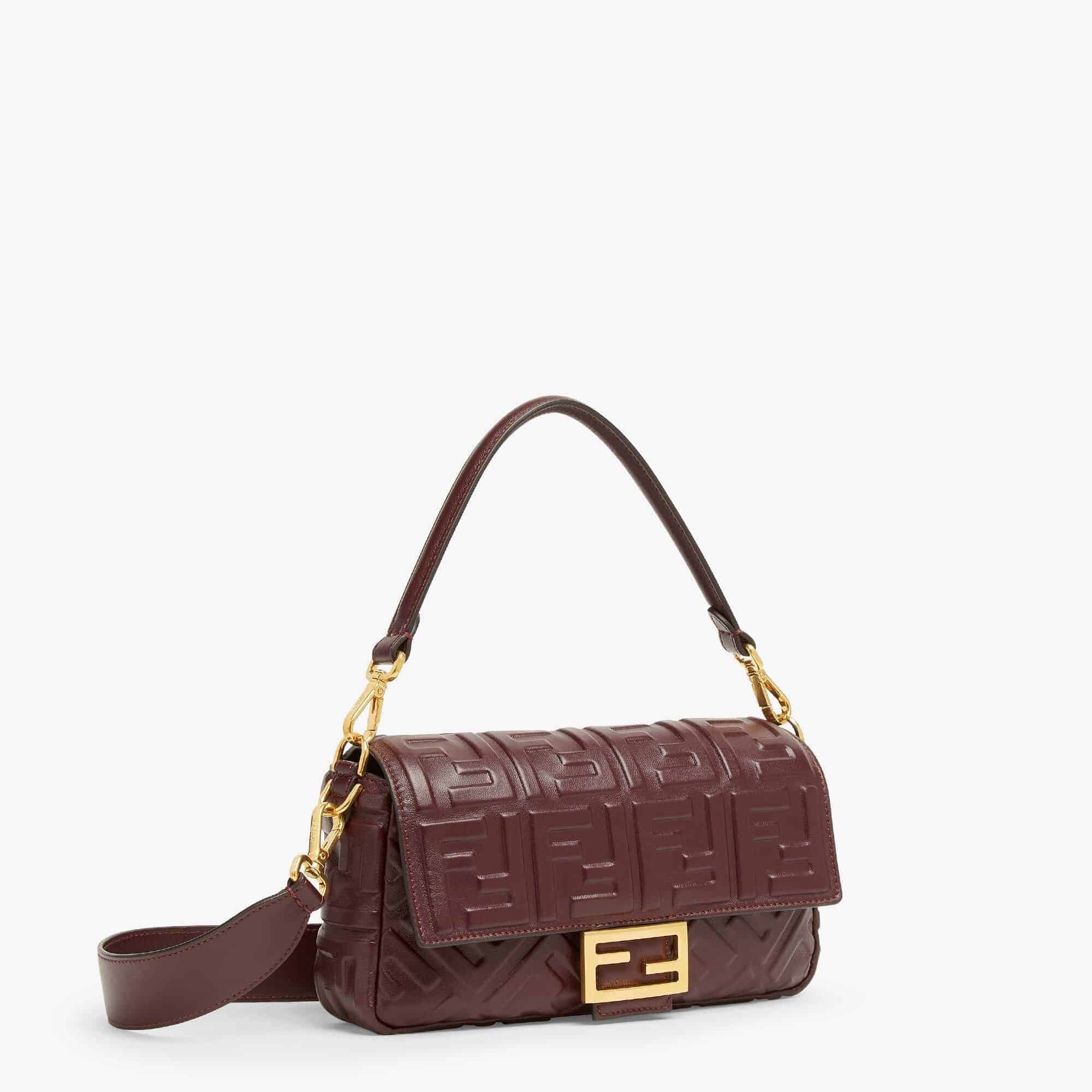 FENDI Iconic Small Baguette Bag – Burgundy Calfskin