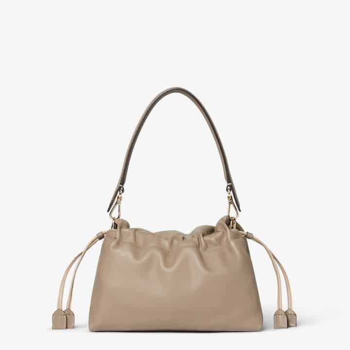 Mamma Baguette Medium Dove gray nappa leather bag