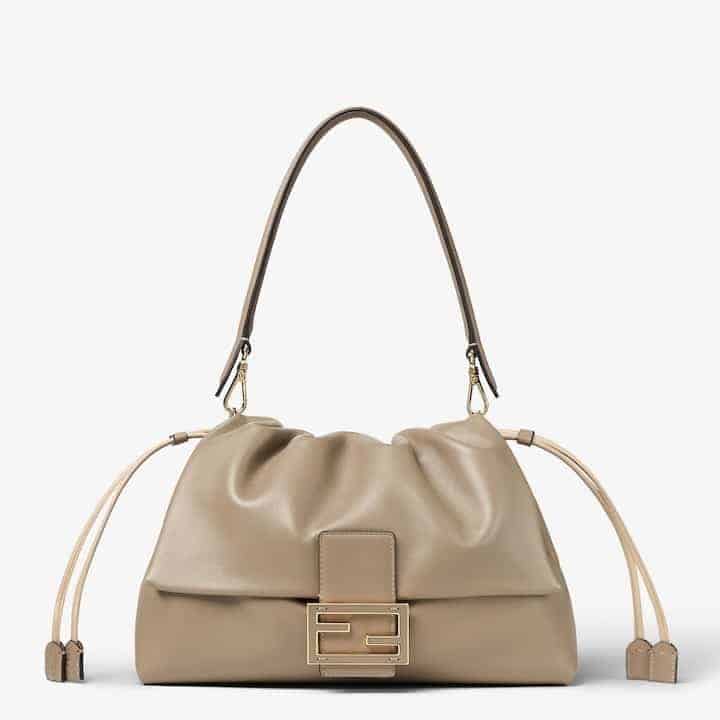 Mamma Baguette Large Dove gray nappa leather bag