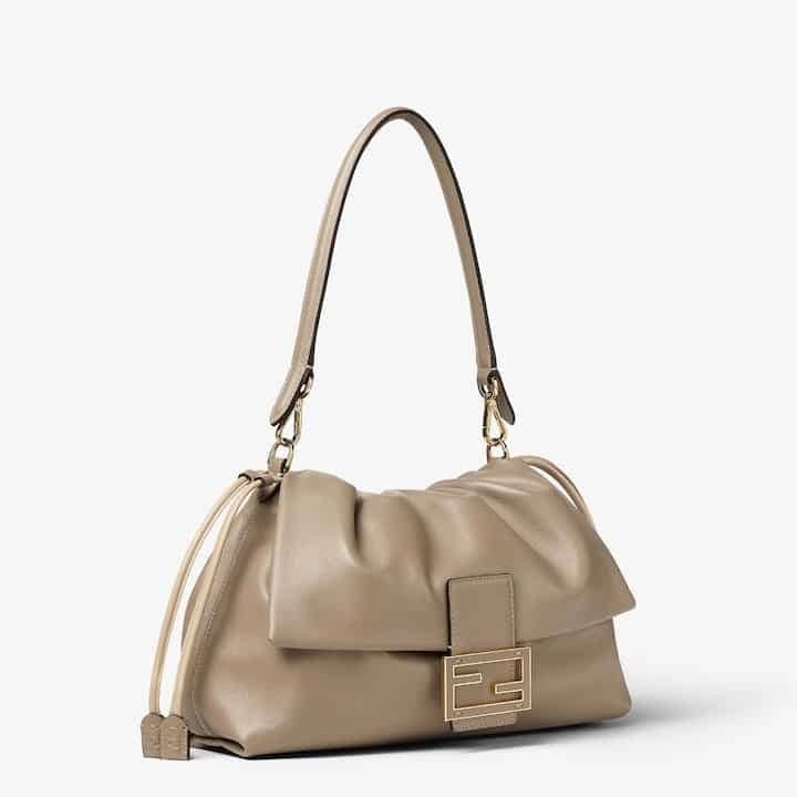 Mamma Baguette Large Dove gray nappa leather bag