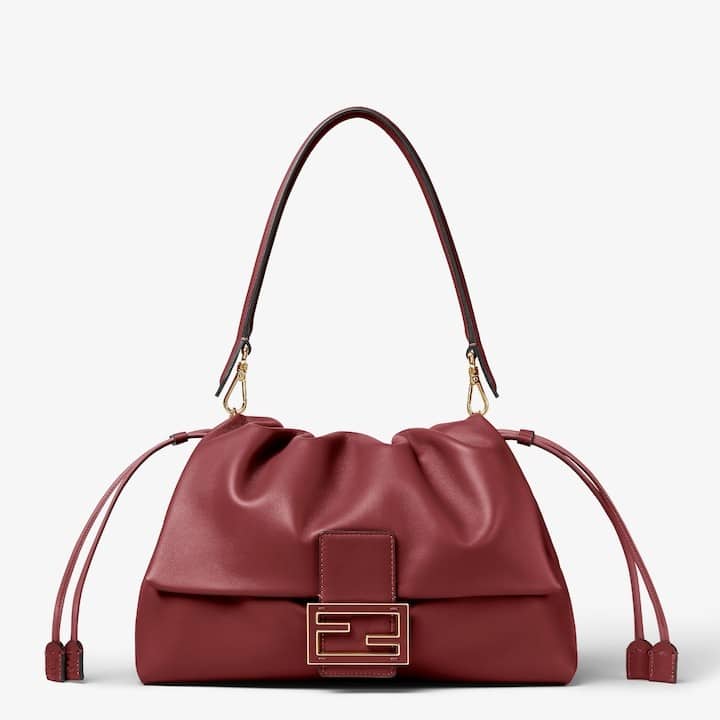 Mamma Baguette Large Burgundy nappa leather bag