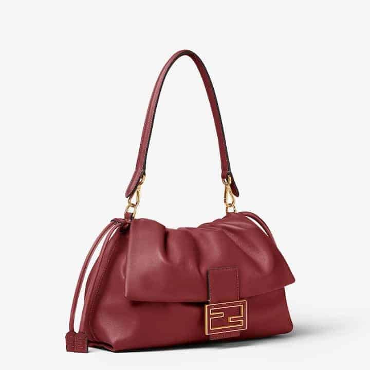 Mamma Baguette Large Burgundy nappa leather bag