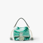 Mamma Baguette Small Mint green crochet mini-bag with maxi sequins
