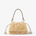 Mamma Baguette Medium Beige shearling bag