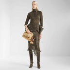 Mamma Baguette Medium Beige shearling bag
