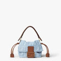 Mamma Baguette Small Light blue FF denim mini-bag