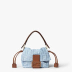 Mamma Baguette Small Light blue FF denim mini-bag