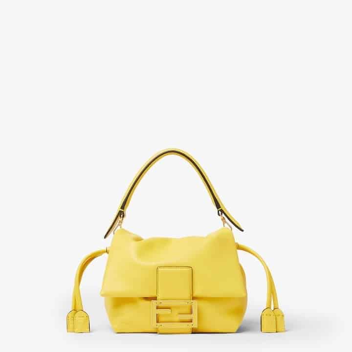 Mamma Baguette Small Broom yellow nappa leather mini-bag