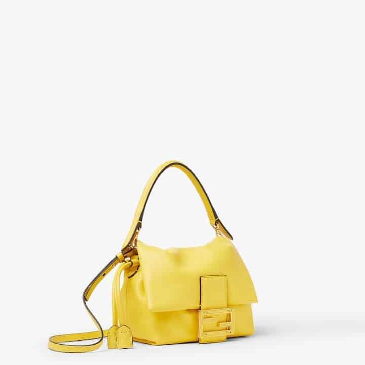 Mamma Baguette Small Broom yellow nappa leather mini-bag