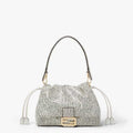 Mamma Baguette Medium White printed elaphe bag
