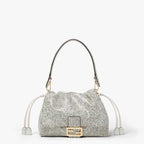 Mamma Baguette Medium White printed elaphe bag